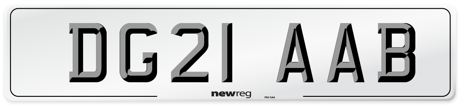 DG21 AAB Number Plate from New Reg